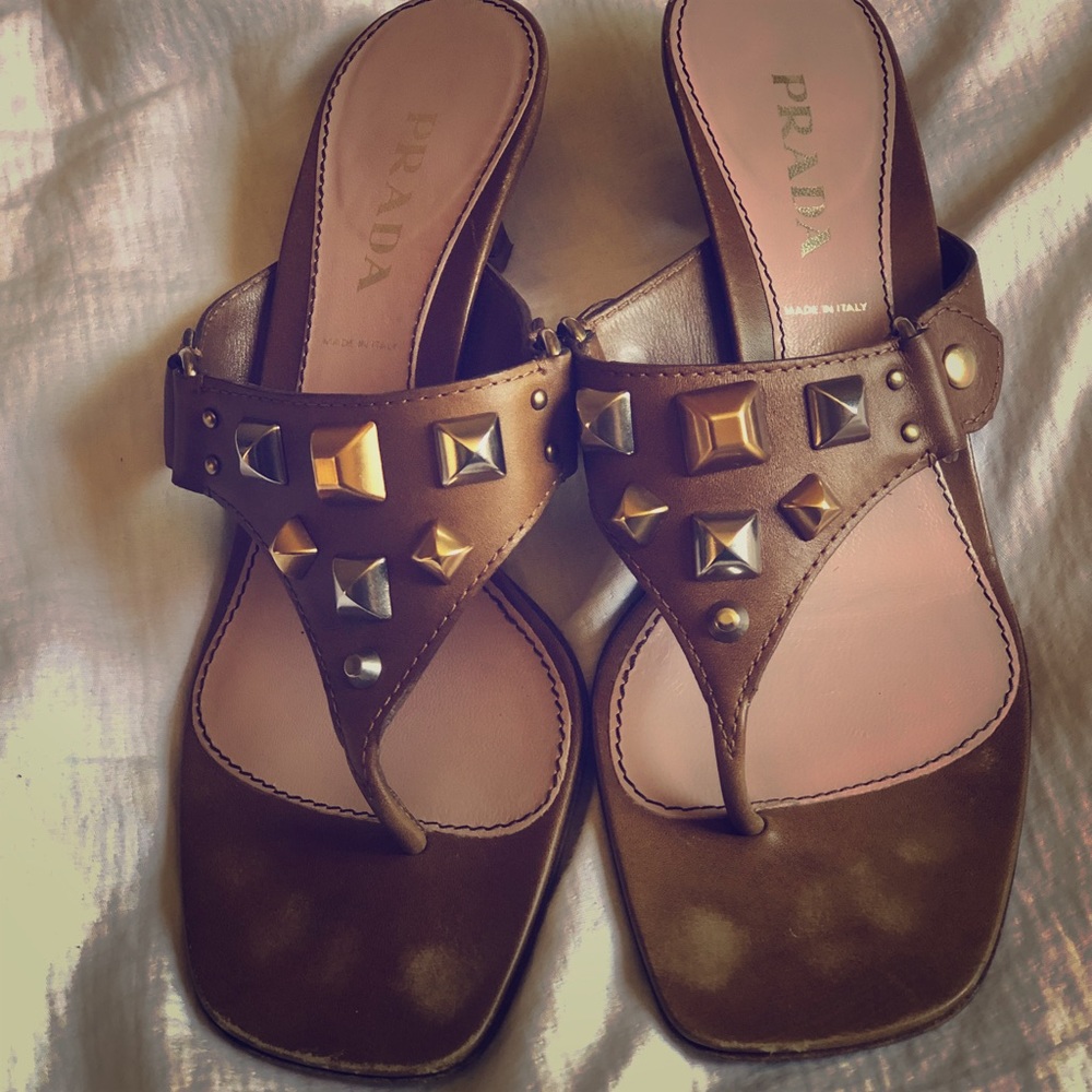 Prada Kitten Heel Sandals 👡